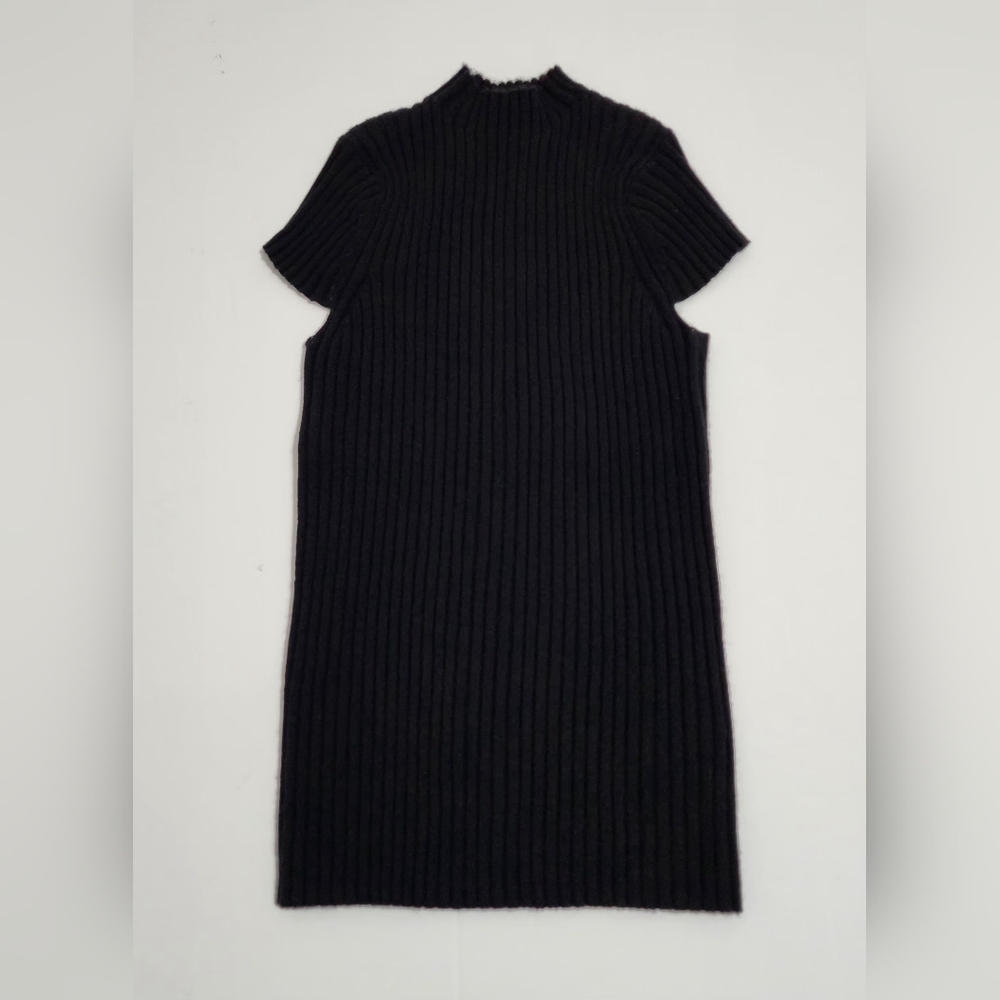 Antonio Melani Sweater Top Short Sleeve 100% Cashmere Sz Xs Black Minimalist